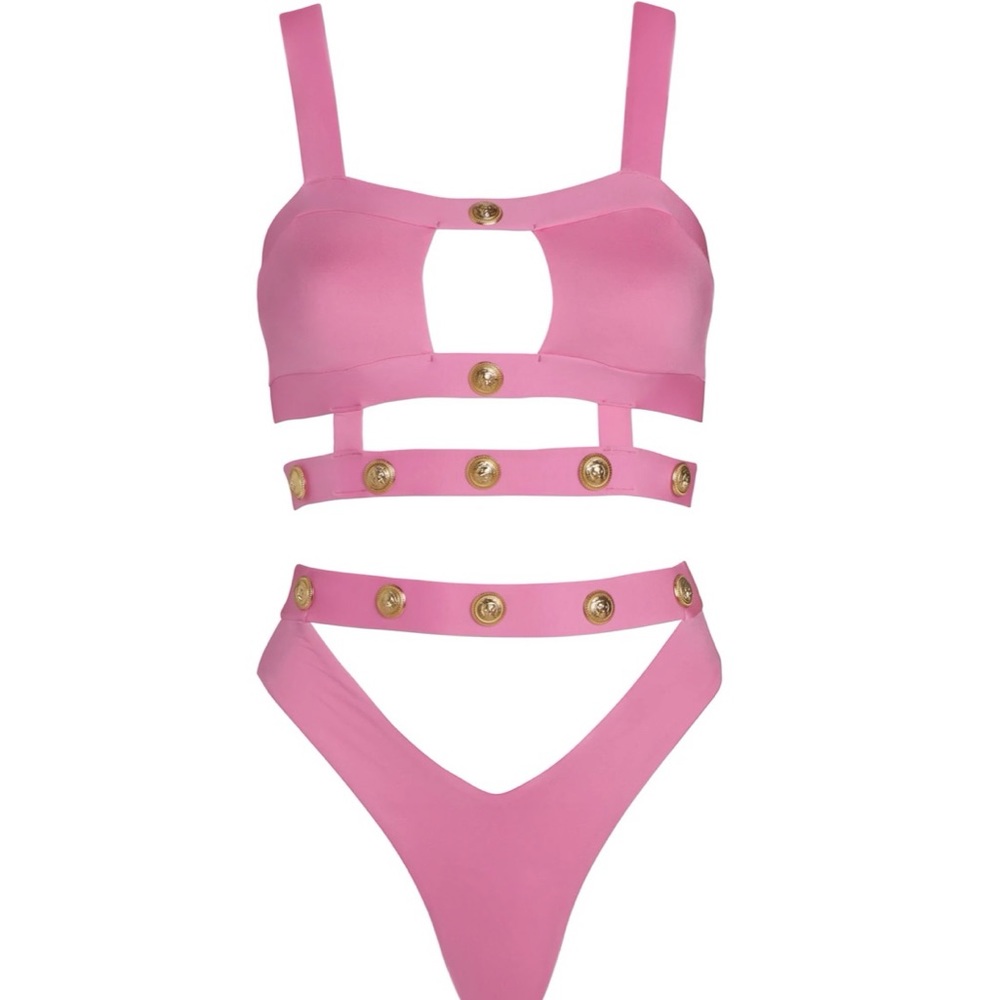 Monica Hansen RICH AND FAB 2022 CUT OUT BIKINI M top and XS bottoms